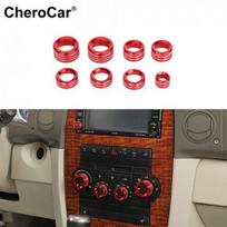 Konsolės AC radijo jungiklio valdymo rankenėlės žiedo apdaila Jeep Commander 2006-2010 m. Raudona brown