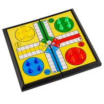 International Ludo Board Game for Kids: Portable Folding Chess Set, Educational Toy, Party Table Game for Elementary Students yellow