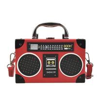 Box bag women's new creative radio shoulder messenger bag small square bag personalized mobile phone bag raudona