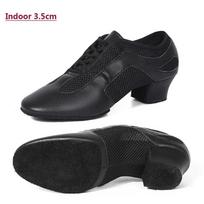 Minkštas padas Praktikos Lotynų šokio bateliai Moteriški Salės šokio bateliai Uždaras priekis 5cm storio kulniukai Tango Džiazo šokio sportbačiai moterims 34