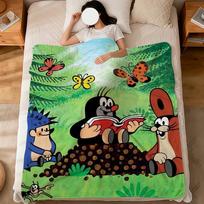 šilta minkšta pliušinė antklodė juokingas animacinis filmas bendrabutis M-Mole sofa svetainė augintinio namai lova Maža dovana snauduliui K-Krtek mielas namai Flanelė 75x90cm