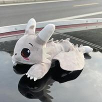 Mielas skraidantis drakonas pliušinis automobilio papuošalas su lipduku automobilio išorei, prietaisų skydeliui, motociklui, namų dekoravimui, minkštas žaislas, dovana pilka spalva
