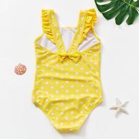 Flamingo Print Ruffled Strap One-Piece Swimsuit for Toddlers and Young Girls 5-6 Years