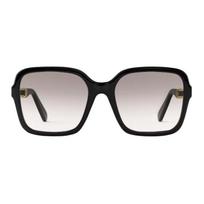 Louis Vuitton pilno rėmo dizaino kvadratiniai acetato, metalo ir odiniai akiniai nuo saulės Moteriški akiniai nuo saulės Juodi Z2648E F,Black