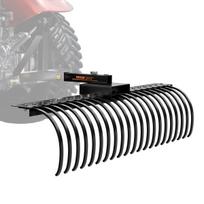 Tow Behind Landscape Rake 60  Lawn Dethatcher Rake with 21 Steel Tines