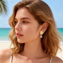 Luxurious Flower Zircon Stud Earrings for Women Colourful Stainless Steel Piercing Earrings Exquisite Tragus Helix Jewelry Gift