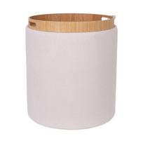 Ottoman/ table HIRO D39xH44cm, white, with storage and tray