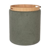 Otomanas / stalas HIRO D39xH44cm, žalios spalvos, su dėže ir dėže