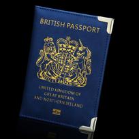 Naujas britiško vario pagrindo paso laikiklis Odinis paso dėklas Piniginės Ploni metaliniai kampai Paso dėklai Kelioninis ID laikiklis tamsiai mėlyna spalva