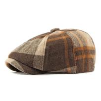 British Tweed Flat Cap for Men Retro Herringbone Newsboy Cap Octagonal Hat Women Autumn Winter Detective Cabbie Beret Hat Autumn Elastic 55-59cm ruda