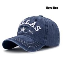 4 Colors Unisex DALLAS 3D Embroidered Baseball Cap Snapback caps Sun hats Dad hats tamsiai mėlyna spalva