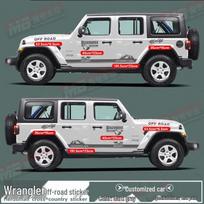 Jeep Wrangler Off-Road Slenksčio Lipdukas - Dekoratyvus Kėbulo Lipdukas Asmenybei & Stiliui Standard black