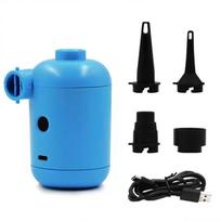 DC 5V Electric Air Pump with 4 Connectors USB Charging Air Inflatable Pump Portable Quick-Fill Mini Air Pump Air Mattress mėlyna