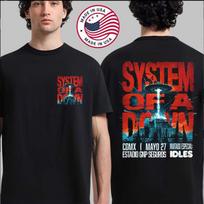 System Of A Down Meksikos turas 2026 CDMX Gegužės 27 Estadio GNP Seguros Dvišalis marškinėliai Unisex T-shirt S