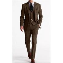 Men's Four Seasons Slim Herringbone Suit Business Best Man Suit Groom Wedding Suit S