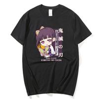 Anime Demon Slayer Kimetsu No Yaiba Harajuku marškinėliai Kawaii Tsuyuri Kanawo Animacinis spausdintas laisvalaikio vasaros marškinėliai Manga marškinėliai Unisex Streetwear XXXL