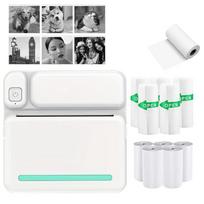 C19 MINI Print nešiojamas terminis spausdintuvas nuotraukų kišeninis terminis etikečių spausdintuvas 58 mm spausdinimas belaidis Bluetooth  Android IOS žalia