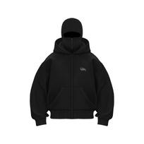 Hip Hop Men's Hoodie Hoodie Zipper Jacket Gothic Printed Trendy Punk Y2k Street Wear Harajuku Retro Black Jacket M juoda