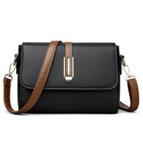 Small Square Bag Women'S Fashion Women'S Shoulder Messenger Bag Contrasting Color Leather Texture Middle-Aged Mother Bag