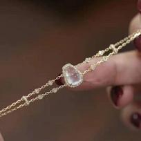 Natural Ice seed Chalcedony bangles Light Luxury Elegant  Inlaid Crystal Gourd charm bracelet for women Fresh New Jewelry 17-20cm