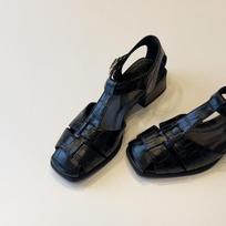 Avikailio versija~ Prancūziškos laisvalaikio pintos tuščiavidurės rankinės galvutės basutės moteriškos retro storapadės kiaulės narvo batai atostogų stiliaus romėniški batai 35 juoda