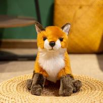 Imitacinis purus lapės pliušinis žaislas, minkštas, tikroviškas, oranžinis, klastingas lapinas, iškamša, kawaii gyvūno pliušinė pagalvė, kambario dekoras, dovana vaikams 25cm