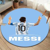 Messi apvalus kilimėlis, kilimėlis svetainės, miegamojo, sofos, žaidimų kambario dekorui, neslystantis grindų kilimėlis 80cmx80cm