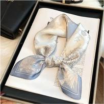 100% natūralaus tikro šilko skara moterims bandana kvadratinės skaros apdangalas elegantiškos pavasario mados prabangi aukštos kokybės hidžabas Real silk 53x53cm
