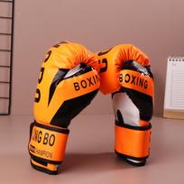 Vaikams 6 uncijų profesionalios bokso treniruočių sparingo pirštinės PU oda Vaikams kvėpuojančios Muay Thai bokso treniruočių karate pirštinės oranžinė