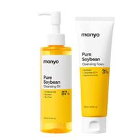 ma:nyo Grynas sojų pupelių valomasis aliejus 200 ml ir putos 120 ml 2 vnt. rinkinys | Giliam valymui ir maitinimui praturtintas baltymų K-Beauty duetas