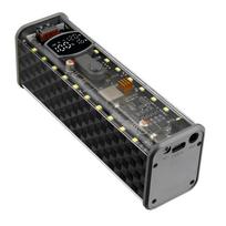 Didelės talpos 65W mobiliojo maitinimo bloko dėklas, talpinantis 8 vnt. 18650 elementų, su saugos apsauga Powerbank dėklo korpusas juoda