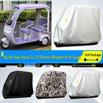 BuBuXian T5 Electric Tricycle Rain & Sun Protection Canopy Aluminum Silver Checkered Cover