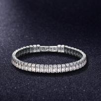 2,5*5mm kubinio cirkonio apyrankė Spalvingos CZ teniso apyrankės moterims, vyrams Punk cirkonio apyrankė Vestuviniai sidabro spalvos papuošalai 17cm