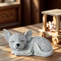 1 Piece Chihuahua Statue - Suitable for Decorative Garden, Lawn and Terrace, It Has a Realistic Sleeping Posture and Fine Hair Texture,