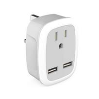 US to EU/UK/IT/for CH Travel Plug Adapter with 2 USB Ports Power Outlet Wall Charger for England British Switzerland Ita 1