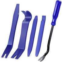 5Pcs/Set Auto Trim Removal Tool Kit Fastener Car Panel Door Window Tool Auto Clip Fastener Remover Pry Tool Clip Puller mėlyna