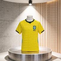 Vasarinis Brazilijos Sportinis Greitai Džiūstantis Futbolo 3D Marškinėliai XXS geltona