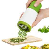 Manual Herb Grinder Spice Mill Parsley Shredder Chopper Vegetable Cutter Coriander Mincer Chili and Cilantro Kitchen Gaget beige