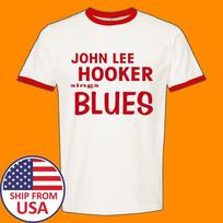 John Lee Hooker Men#039;s Ringer Black Size S to 3XL Unisex T-Shirt S