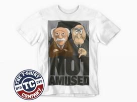 Statler  Waldorf T-Shirt Not Amused Tee Funny Cool Retro Muppet  80s 90s UK Unisex T-Shirt L