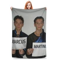 Flannel Throw Blanket Marcus And Martinus Unforgettable Eurovisions 2024 Sweden Plush Blankets Sofa Bedding for Bedroom Travel 80x120cm
