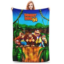 Comfortable donkey kong bananza game Blanket Stuff Sofa Decorative  Throw Blanket Super Warm Coral Fleece Plush for Outdoor 75x90cm
