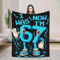 Bruh 67 Six Seven 6-7 Funny Brainrot Meme Super Soft Blankets Plush Throw Blanket Bedroom Flannel Bedspread Sofa Bed Cover 75x90cm