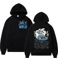 Vyrų ir moterų reperis Juice Wrld megztinis su gobtuvu miesto mados megztinis populiarus hiphopo megztinis S black
