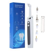 USB Rechargeable Electric Dental Tartar Remover Tooth Polisher with 5 Replaceable Heads Whitening Plaque Stains Cleaning balta
