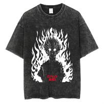 Anime Mob Psycho Graphic Washed T Shirt Men Streetwear Harajuku Vintage Cotton T-Shirt Summer Short Sleeve Casual T shirt S