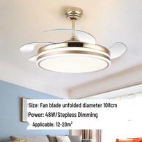 42 colių LED lubinis ventiliatorius su nematoma mentėmis restoranui, svetainei, miegamajam - Padidintas oro srautas Dimmable + Remote Control