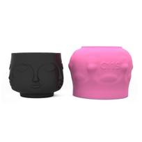 Concrete Silicone Flower Pot Mold Buddha Face Succulent Cement Plaster Mould Soap Candle Mold Office Home Desktop Decor 1