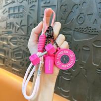 Removable dumbbell keychain creative sports fitness series dopamine silicone key pendant trinket accessories
