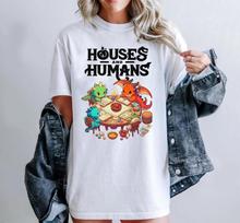 Vintage Houses and Humans D&D Shirt Retro 90s Dungeons and Dragons Tee Clothing Graphic Short Sleeve Shirt Men Women All-Season S